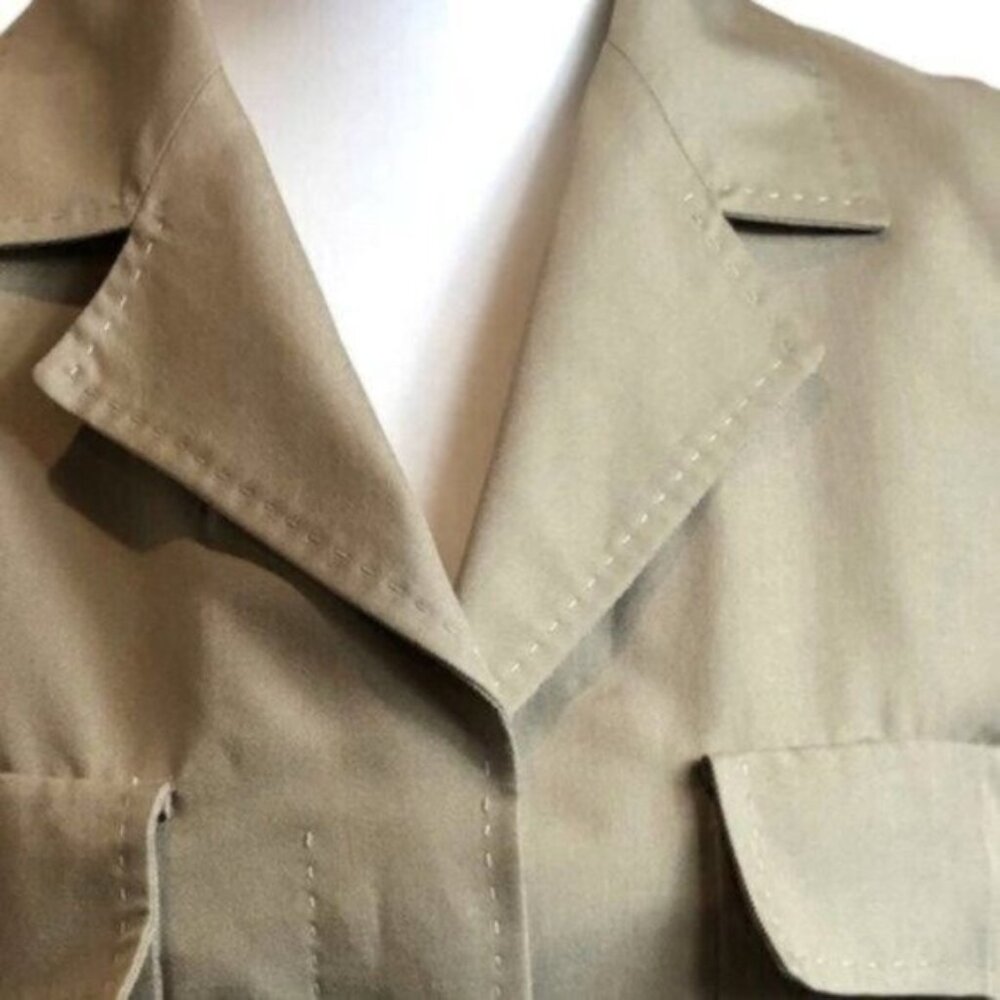 Michael Kors Tan 100% Silk Utility Jacket 4 - Picture 8 of 10